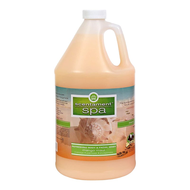 Best Shot Scentament Spa for Pets, Seasonal Facial Spa and Body Wash, Mango Maui, Tearless Shampoo, Hypoallergenic Body Wash, Reduces Tear Stains, 1 Gallon - Image 1